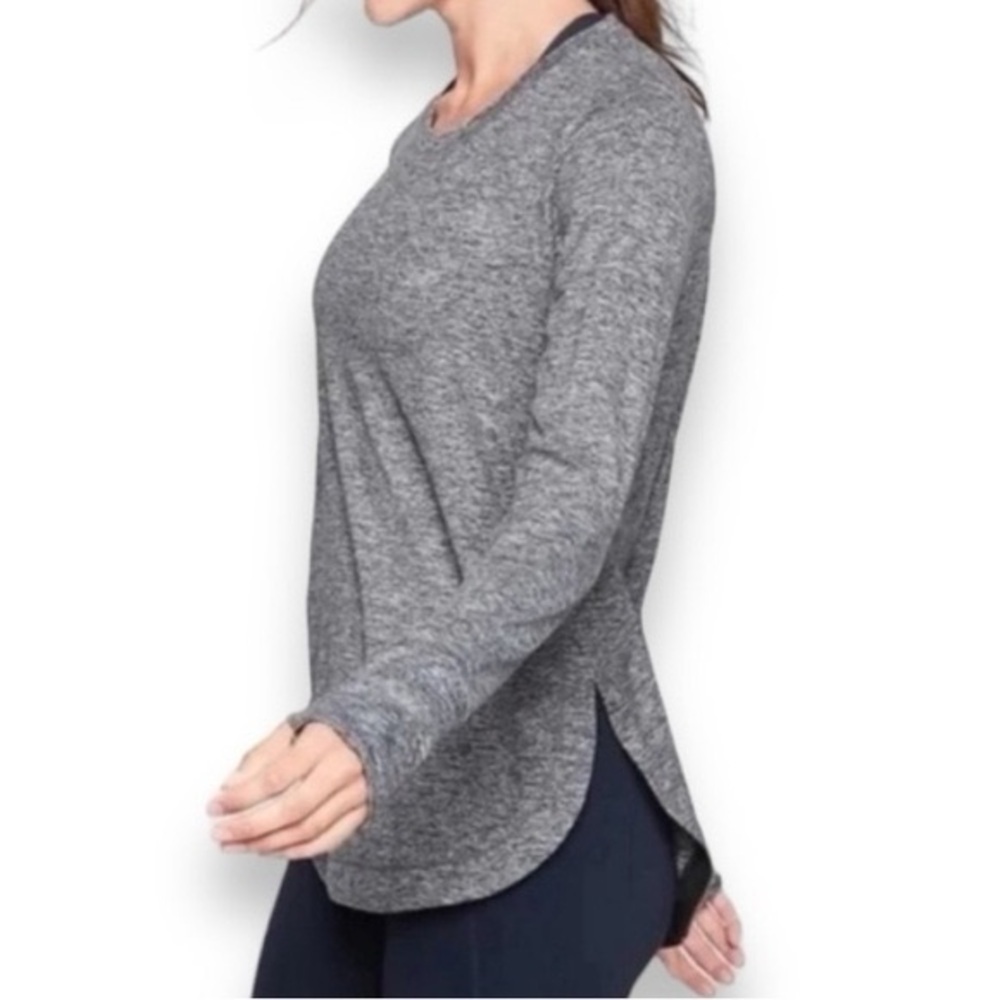 Athleta Uptempo Long Sleeve Athletic Top in Dark Heather Grey Small